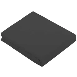 Tradilinge Drap Plat Uni en 100 % Coton (180x290 cm - Gris anthracite)