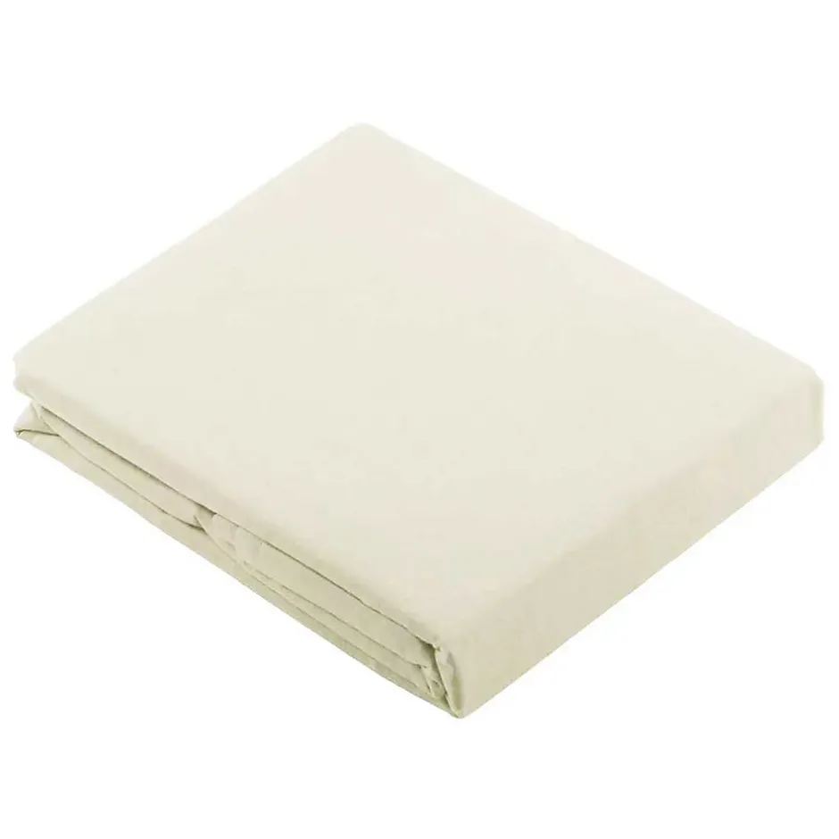 Tradilinge Drap Plat Uni en 100 % Coton (180x290 cm - Blanc) Online