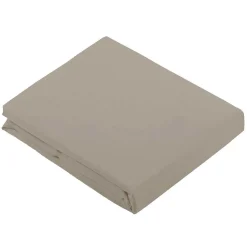 Tradilinge Drap Plat Uni en 100 % Coton (240x310 cm - Beige) Discount
