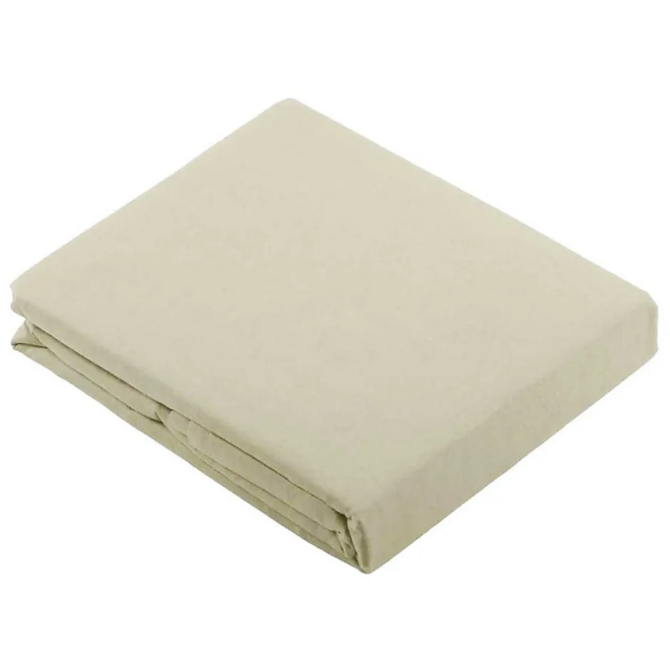 Tradilinge Drap Plat Uni en 100 % Coton (180x290 cm - Ecru)