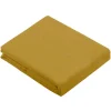 Tradilinge Drap Plat Uni en 100 % Coton (180x290 cm - Jaune moutarde)