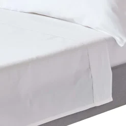 Homescapes Drap plat uni en coton égyptien bio 400 fils blanc, 270x300 cm - New