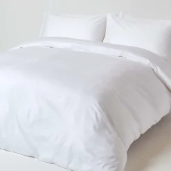 Homescapes Drap plat uni en coton égyptien bio 400 fils blanc, 240x275 cm - Hot