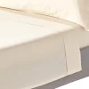 Homescapes Drap plat uni en coton égyptien bio 400 fils ècru, 230x255 cm -