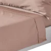Homescapes Drap plat uni en coton égyptien bio 400 fils marron, 240x300 cm -