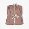 Homescapes Drap plat uni en coton égyptien bio 400 fils marron, 178x255 cm - Hot