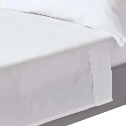 Homescapes Drap plat uni en coton égyptien bio 400 fils blanc, 240x300 cm -