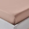 Homescapes Drap plat uni en coton égyptien bio 400 fils marron, 180x290 cm - Sale