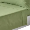 Homescapes Drap plat uni en coton égyptien bio 400 fils vert mousse, 275x275 cm -