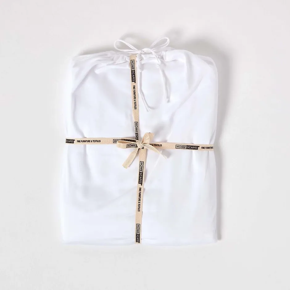 Homescapes Drap plat uni en coton égyptien bio 400 fils blanc, 275x275 cm - Discount
