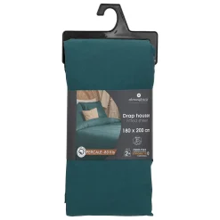 Atmosphera Créateur D'Intérieur Drap-housse - percale - bleu - 180x200 cm - Atmosphera