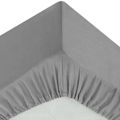 Atmosphera Créateur D'Intérieur Drap-housse - percale - gris - 160x200 cm - Atmosphera Discount