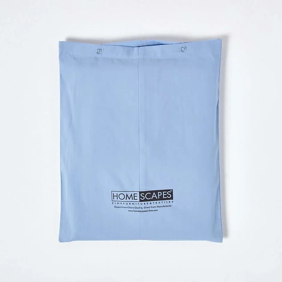 Homescapes Drap-housse bleu 100% coton égyptien 200 fils 90 x 190 cm - Outlet