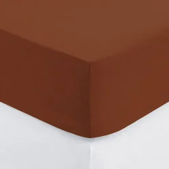 Atmosphera Créateur D'Intérieur Drap-housse Carina en coton 140x190cm rose terracotta - Atmosphera Best