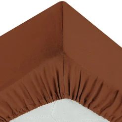 Atmosphera Créateur D'Intérieur Drap-housse Carina en coton 160x200cm rose terracotta - Atmosphera Hot