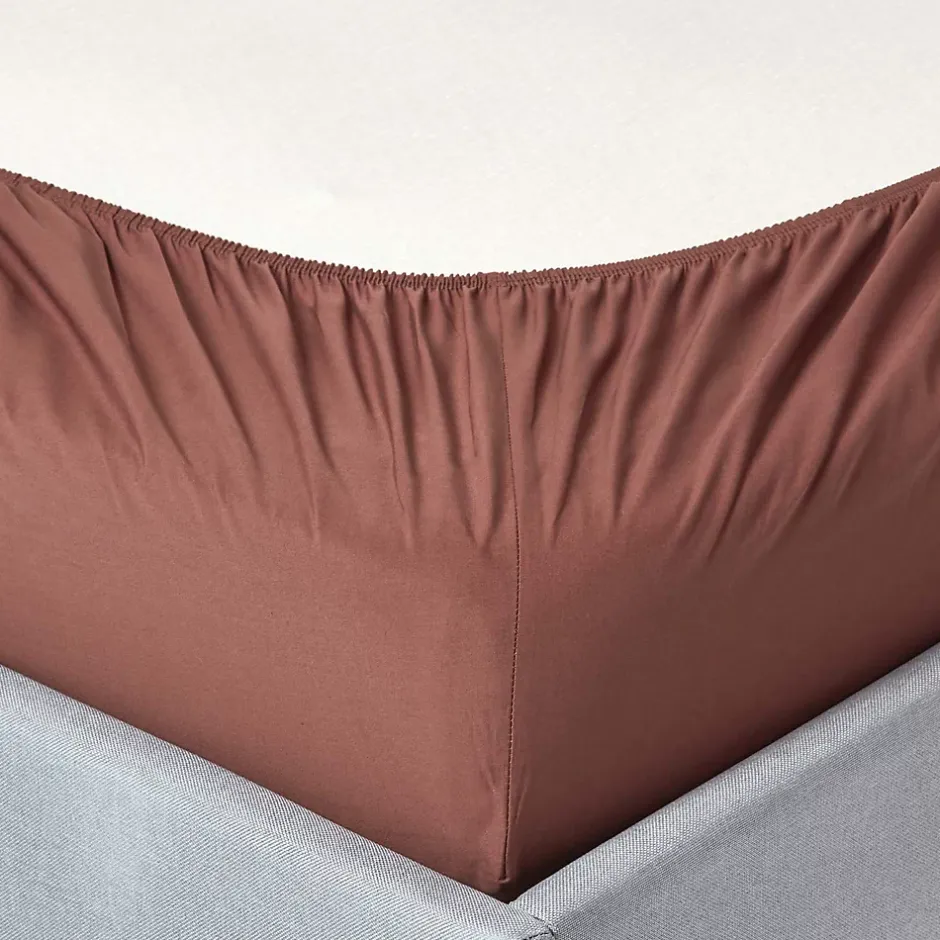 Homescapes Drap-housse chocolat 100% coton égyptien 200 fils 120 x 190 cm - Best