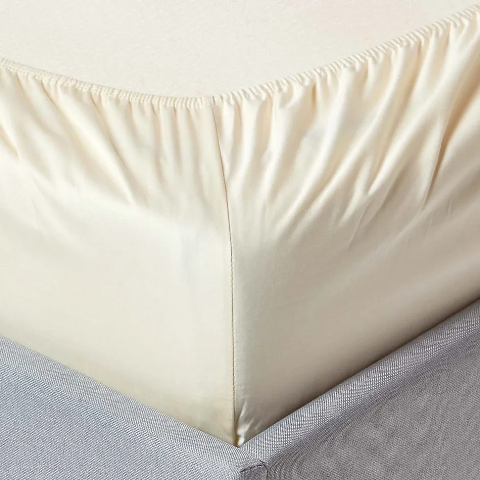 Homescapes Drap-housse crème 100% coton bio 400 fils 140 x 190 cm -