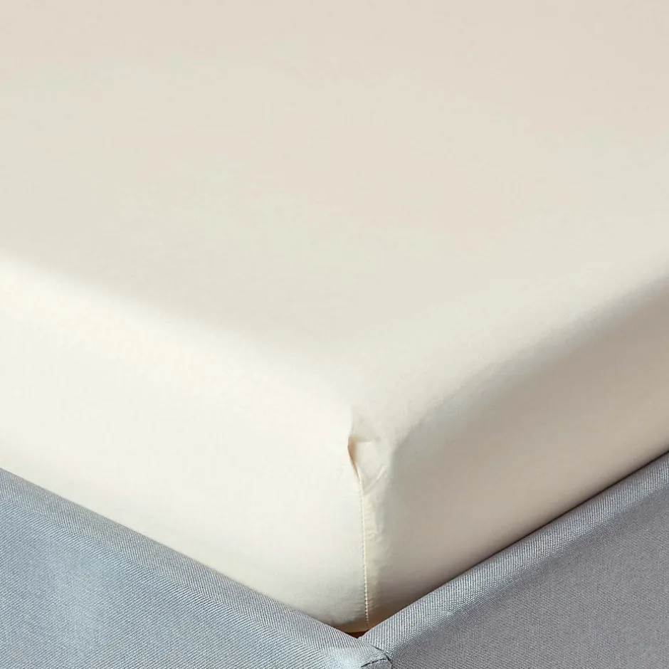 Homescapes Drap-housse crème 100% coton égyptien 200 fils 120 x 190 cm -