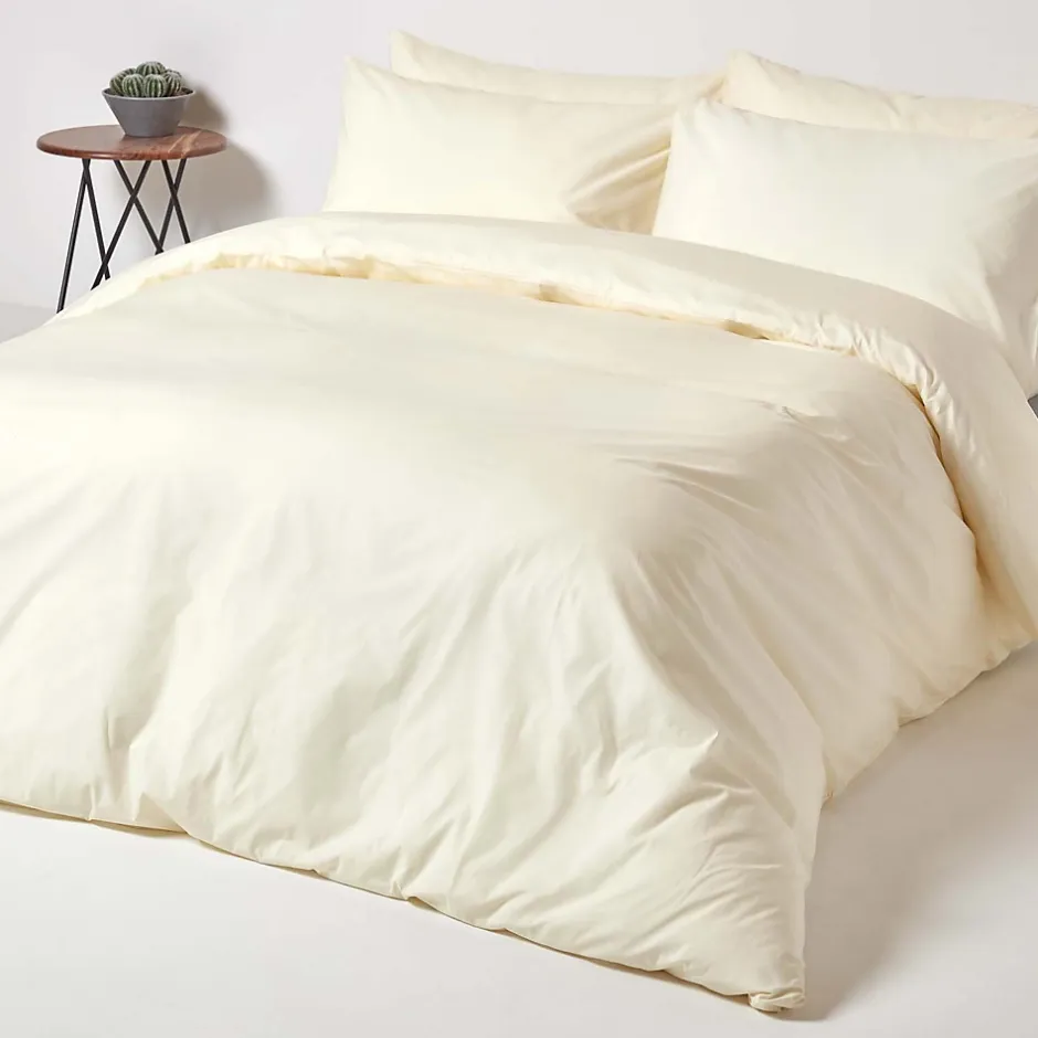 Homescapes Drap-housse crème 100% coton égyptien 200 fils 160 x 200 cm - Online