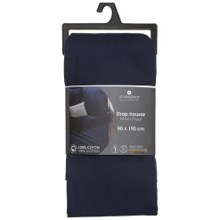 Atmosphera Créateur D'Intérieur Drap-housse en coton - bleu encre - bonnet H30cm - 90x190 cm - Atmosphera