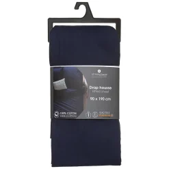 Atmosphera Créateur D'Intérieur Drap-housse en coton - bleu encre - bonnet H30cm - 90x190 cm - Atmosphera