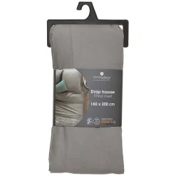Atmosphera Créateur D'Intérieur Drap-housse en coton - gris - bonnet H30cm - 160x200 cm - Atmosphera