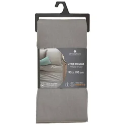 Atmosphera Créateur D'Intérieur Drap-housse en coton - gris - bonnet H30cm - 90x190 cm - Atmosphera Sale