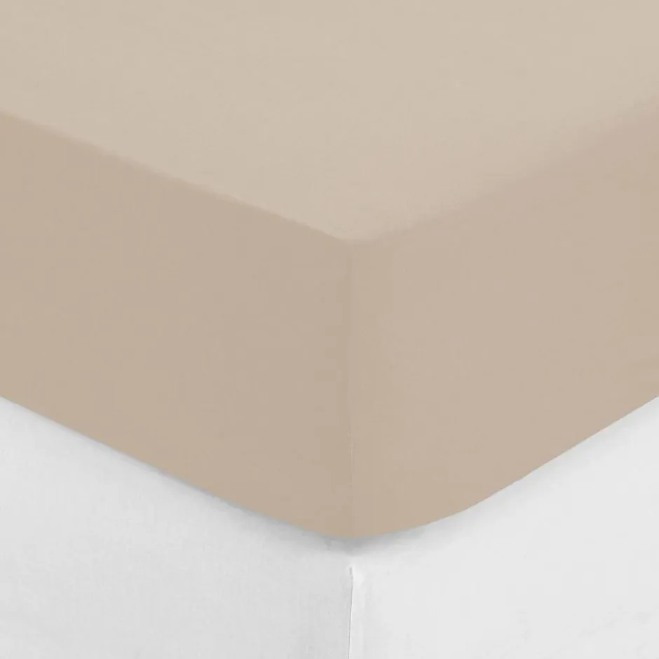 Atmosphera Créateur D'Intérieur Drap-housse en coton - lin - bonnet H30cm - 140x190 cm - Atmosphera Outlet