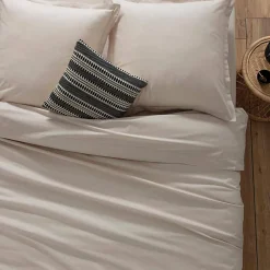 Atmosphera Créateur D'Intérieur Drap-housse en coton - lin - bonnet H30cm - 140x190 cm - Atmosphera Outlet