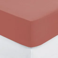 Atmosphera Créateur D'Intérieur Drap-housse en coton - rose blush - bonnet H30cm - 160x200 cm - Atmosphera
