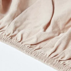 Homescapes Drap-housse en lin lavé beige - 140 x 190 cm -