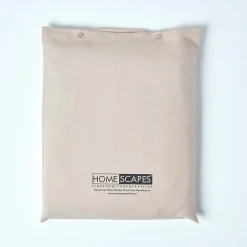Homescapes Drap-housse en lin lavé beige - 140 x 190 cm -