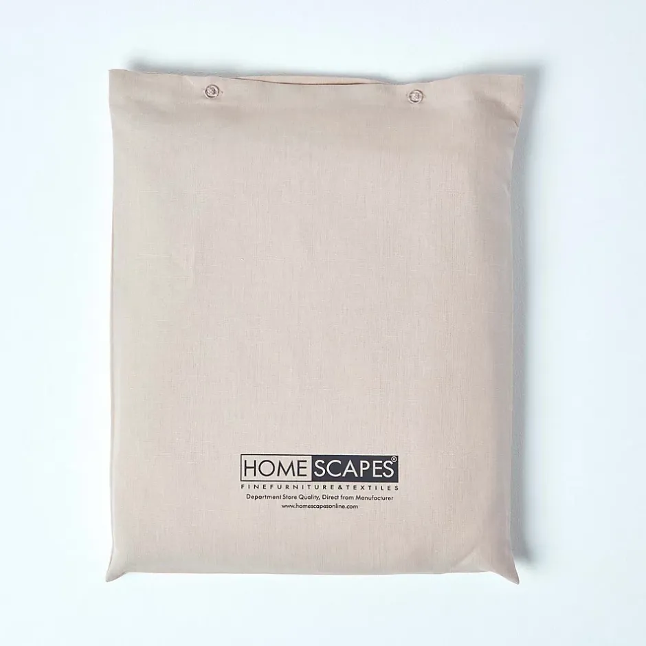 Homescapes Drap-housse en lin lavé beige - 140 x 190 cm -