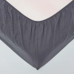 Homescapes Drap-housse en lin lavé gris - 180 x 200 cm -