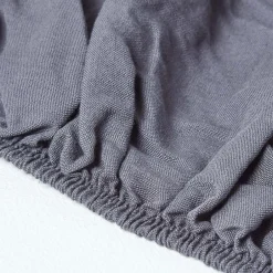 Homescapes Drap-housse en lin lavé gris - 180 x 200 cm -