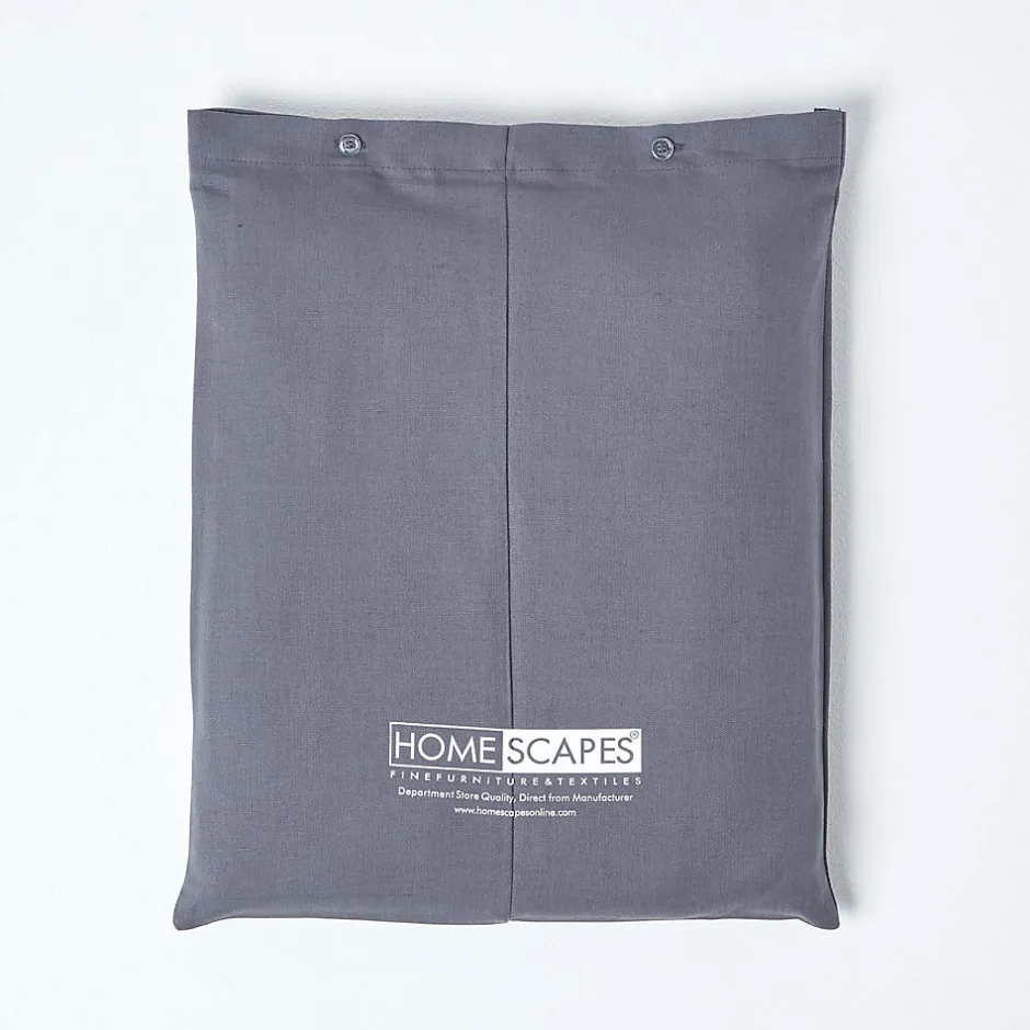 Homescapes Drap-housse en lin lavé gris - 180 x 200 cm -