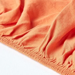Homescapes Drap-housse grand bonnet en lin lavé orange - 140 x 190 cm - Online