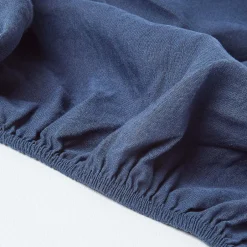 Homescapes Drap-housse grand bonnet en lin lavé bleu marine - 140 x 190 cm - Outlet