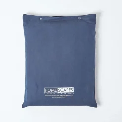 Homescapes Drap-housse grand bonnet en lin lavé bleu marine - 140 x 190 cm - Outlet