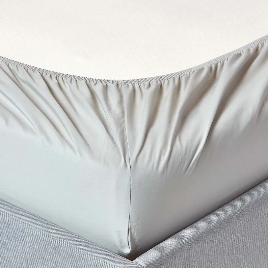 Homescapes Drap-housse gris argenté 100% coton égyptien 200 fils 180 x 200 cm - Hot