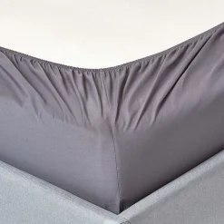 Homescapes Drap-housse gris foncé 100% coton égyptien 200 fils 140 x 200 cm - Sale