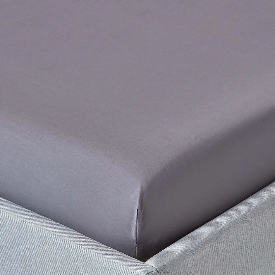 Homescapes Drap-housse gris foncé 100% coton égyptien 200 fils 120 x 190 cm - Outlet