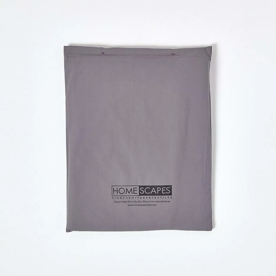 Homescapes Drap-housse gris foncé 100% coton égyptien 200 fils 90 x 190 cm -