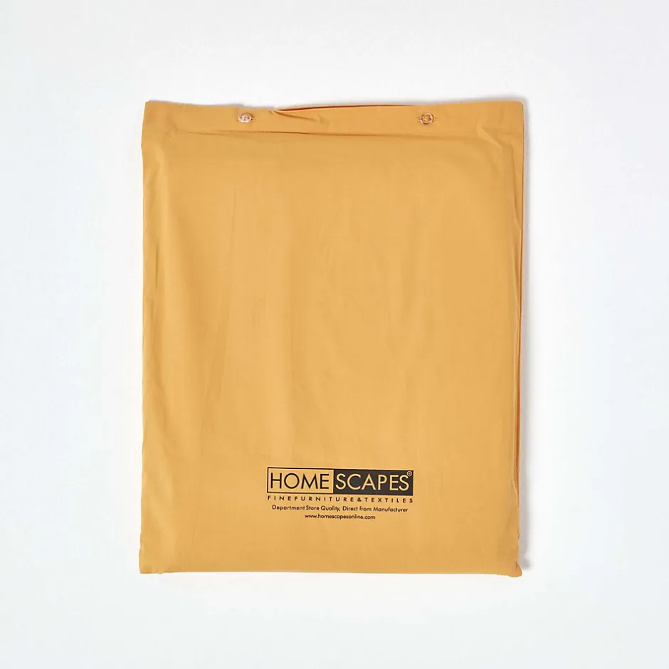Homescapes Drap-housse jaune moutarde 100% coton égyptien 200 fils 140 x 200 cm -