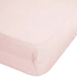 Atmosphera Créateur D'Intérieur Drap-housse Linah - rose - lin lavé 140x190 cm - Atmosphera