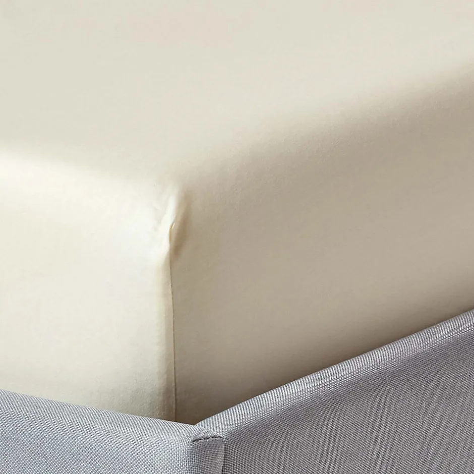 Homescapes Drap-housse matelas épais 140 x 190 cm coton égyptien bio 400 fils crème -