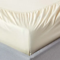 Homescapes Drap-housse matelas épais 140 x 190 cm coton égyptien bio 400 fils crème -