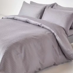 Homescapes Drap-housse rayé 120 x 190 cm 100% coton égyptien 330 fils coloris gris - Online