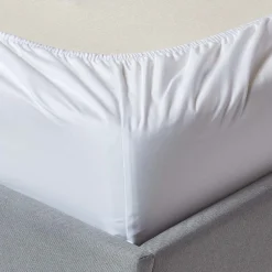 Homescapes Drap-housse uni 180 x 200 cm 100 % coton égyptien 1000 fils coloris blanc -