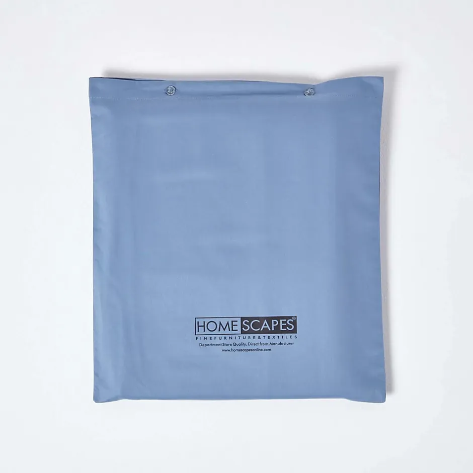 Homescapes Drap-housse uni 140 x 190 cm 100 % coton égyptien 1000 fils coloris bleu - Outlet